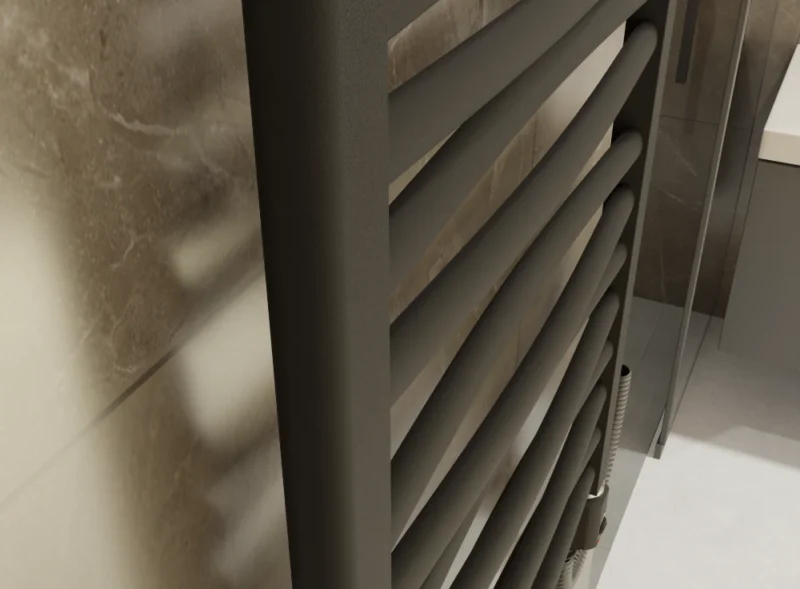 Elektrický radiátor do kúpelne 3D 12/50 antracit matný - 399W